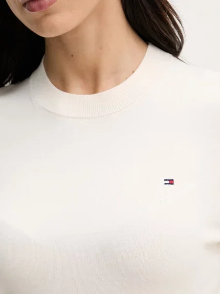 Tommy Hilfiger тениска тип пуловер дамска с бежово