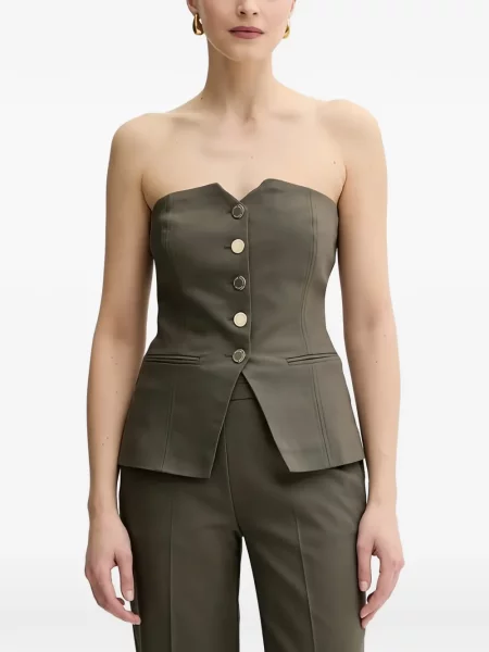 Top Morgan fără bretele verde