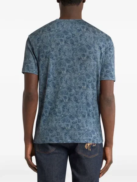 Tricou Etro cu model floral albastru