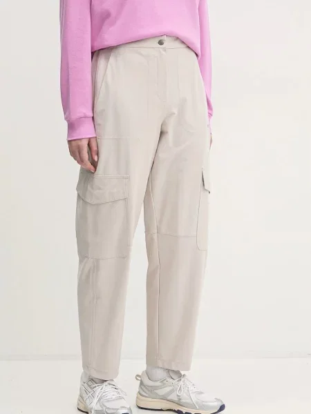 Dkny spodnie fason cargo high waist beżowy