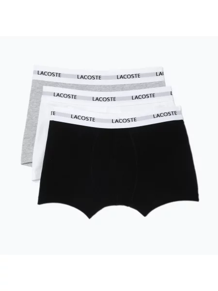 Bokserki Lacoste 3 pary black/white/silver chine białe
