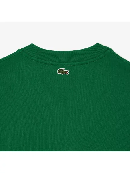 Lacoste Bluza Z Okrągłym Dekoltem Loose Fit zielona