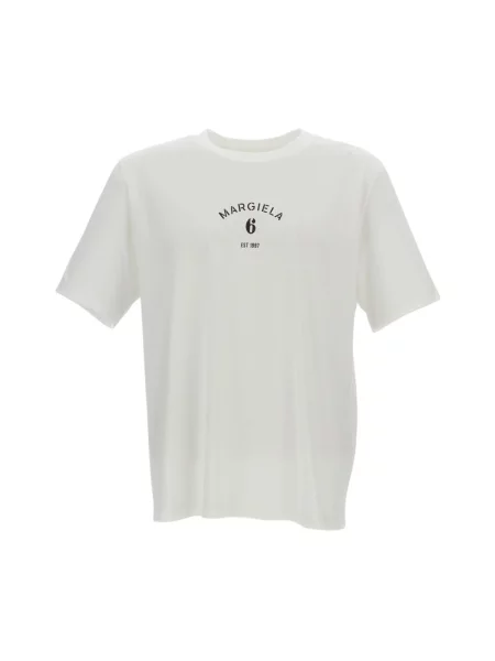 Koszulka Mm6 Maison Margiela z nadrukiem biała