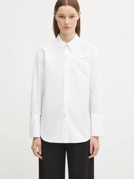 Kenzo cămașă din Boke Pin Regular cu guler clasic relaxed alb