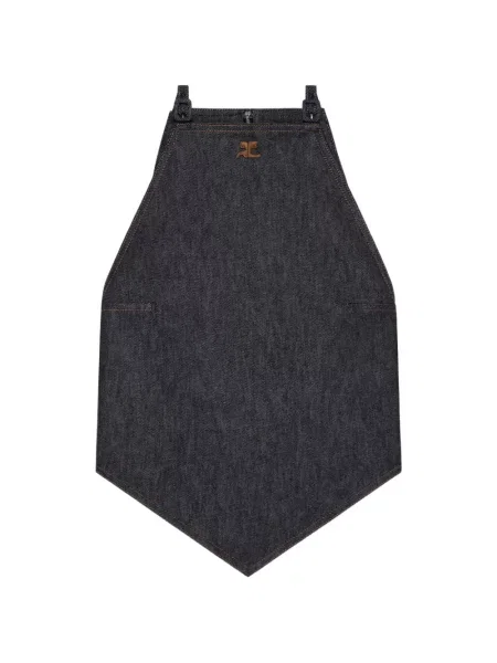 Top Courreges cu gât halter albastru