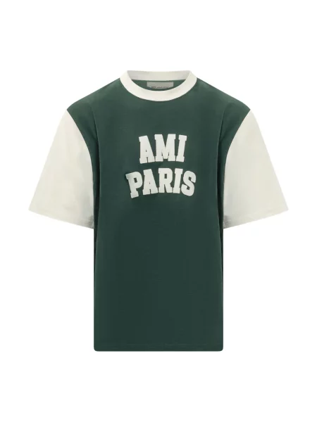 Koszulka Ami Paris z logo zielona