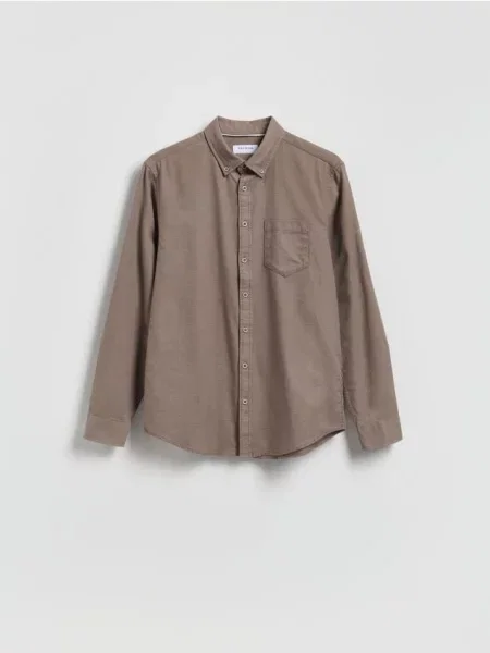 Reserved koszula slim fit brązowy