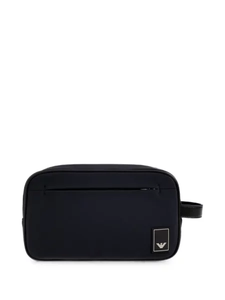 Pungă cosmetică Emporio Armani cu aplicații negru