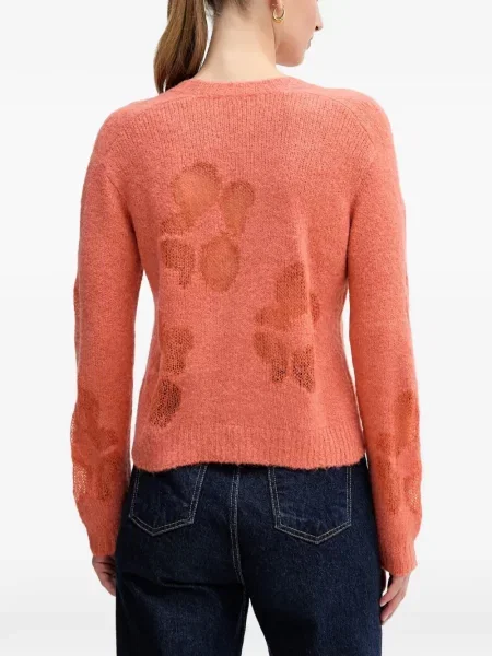 Pulover Benetton cu decolteu rotund portocaliu