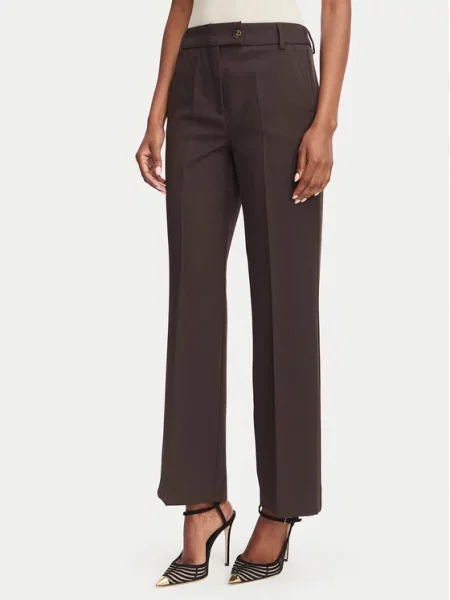 Marella Текстилни панталони Emme by Marella Ghinea Тъмнокафяв Straight Fit