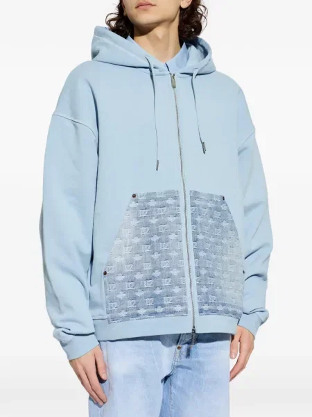 Geacă Dsquared2 cu glugă albastru
