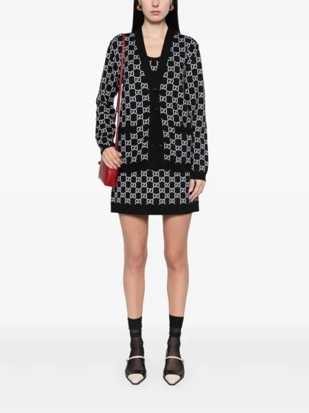 Reversibil cardigan Gucci din jacard negru