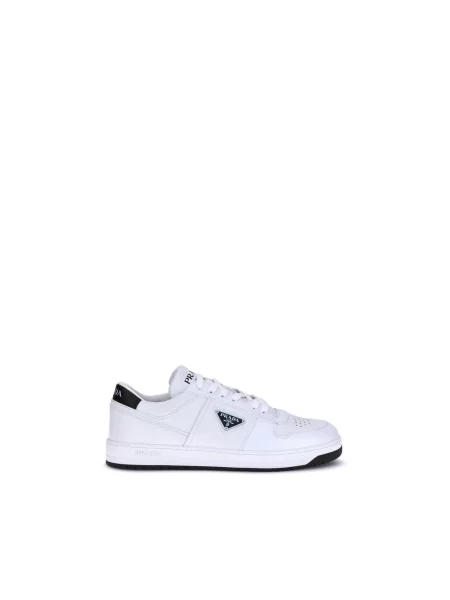 Sneakersy Prada skórzane z logo białe