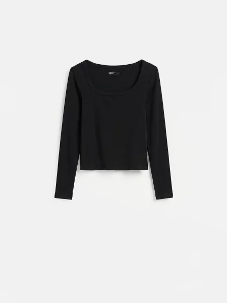Однотонный лонгслив Reserved черный