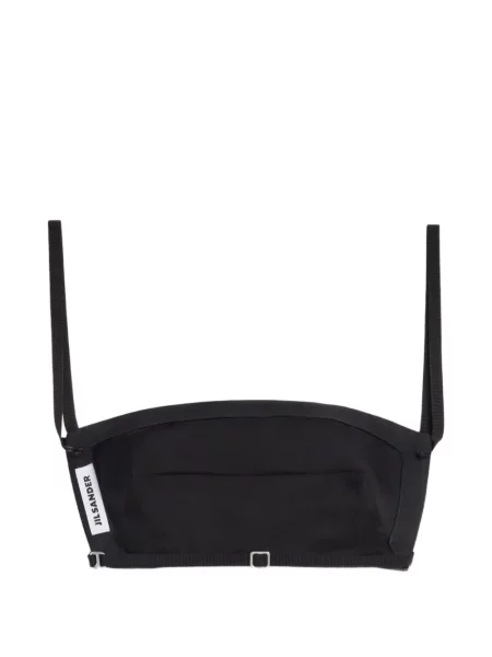 Top Jil Sander de mătase negru