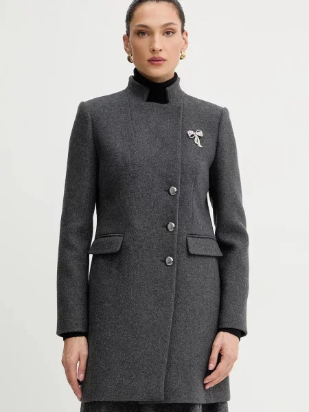 Палто с вълна Morgan GBROCHE сиво