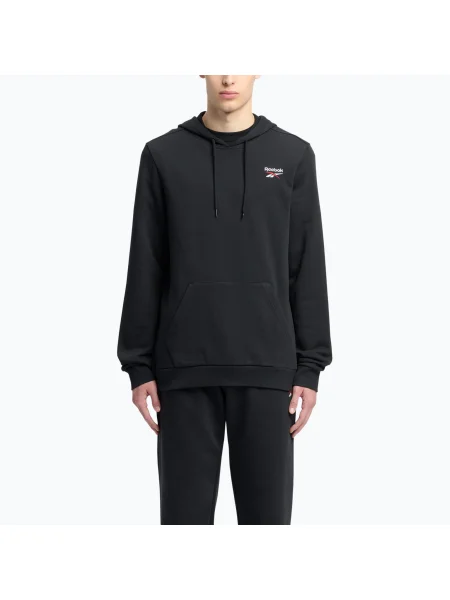 Hanorac pentru bărbați Reebok Identity Small Logo negru/alb/roșu vector alb