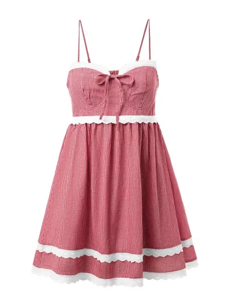 Imily Bela Rochie roși aprins / roșu pastel alb