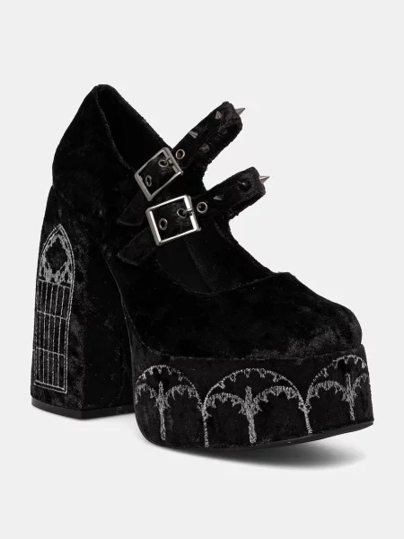 Salonarji Koi Footwear Lady Menace Grunge Crushed Velvet črna