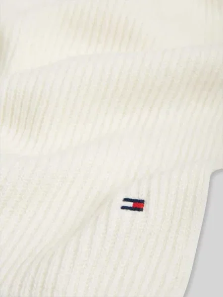 Szal z detalem z logo z kaszmiru Tommy Hilfiger biała