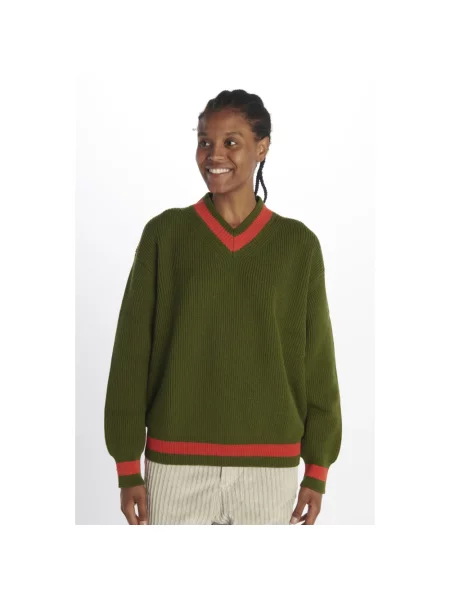 Sweter Sofie Dhoore z dekoltem w serek zielony
