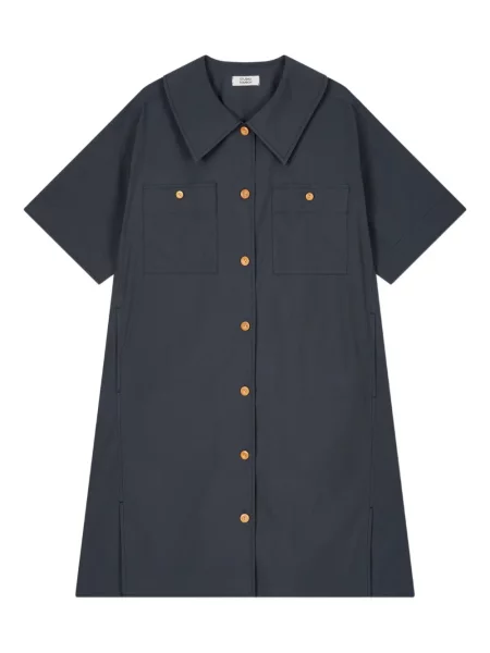 Rochie tip cămașă Studio Tomboy plisată de costum albastru