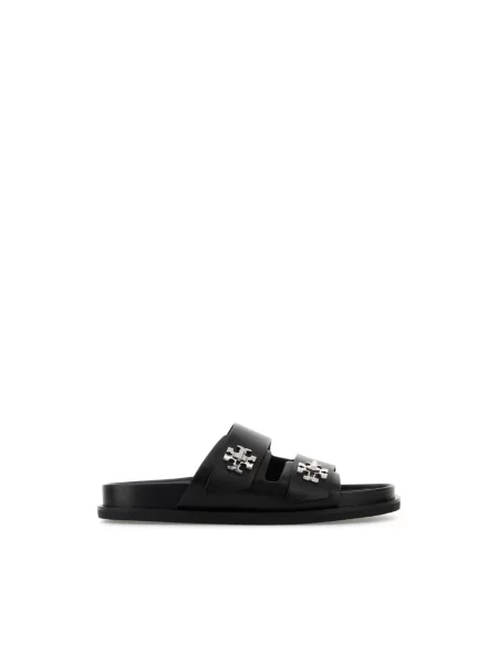 Klapki Tory Burch skórzane czarne