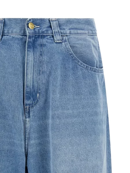 Blugi Carhartt Wip cu autograf albastru