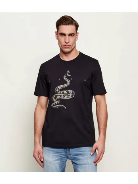 HUGO tricou din Discorb negru