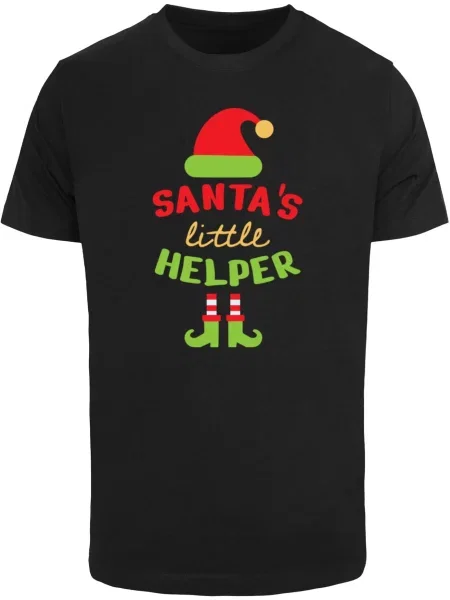 Merchcode Póló Christmas Santa´s Little Helper sárga / világoszöld / piros fekete