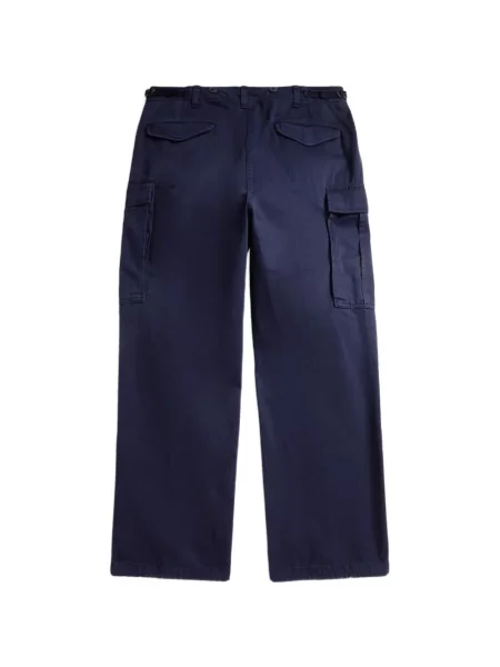 Μεταξωτό καρό παντελόνι Polo Ralph Lauren με κέντημα μπλε