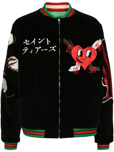 Geacă bomber Saint Mxxxxxx cu broderie negru