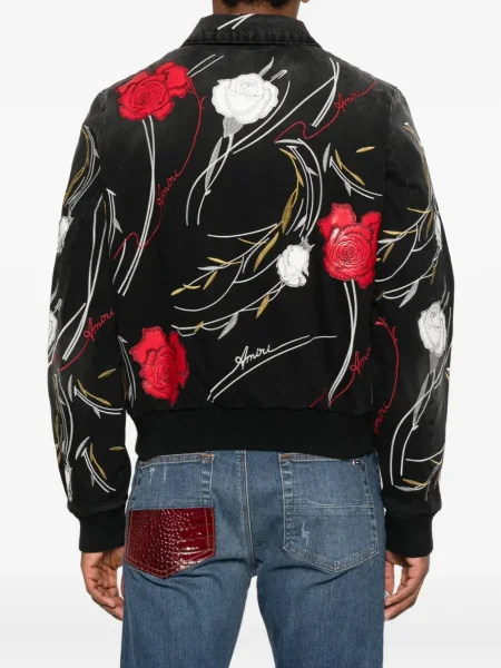 Geacă de blugi Amiri cu model floral negru