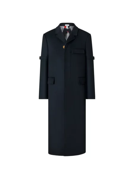 Palton Thom Browne din cașmir albastru