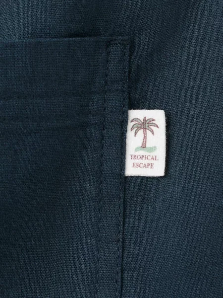 Bermudy z mieszanki bawełny i lnu Dzieci 7 MANGO KIDS granatowy