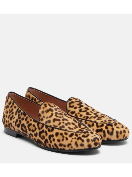 Loaferke Aquazzura s potiskom z leopardjim vzorcem rjava