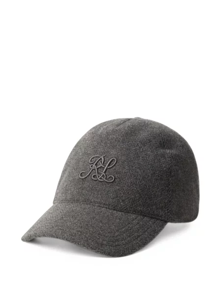 Șapcă Ralph Lauren Purple Label cu autograf gri