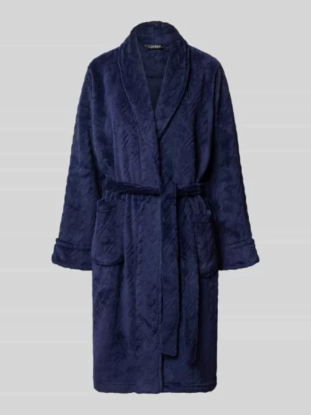 Szlafrok o kroju relaxed fit z naszywanymi Lauren Ralph Lauren granatowy