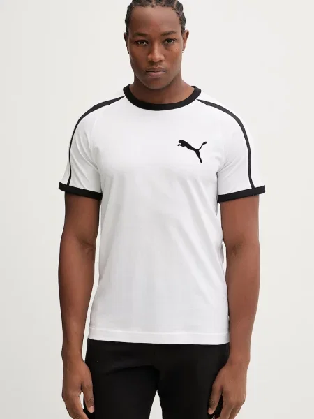 Puma tričko Big Cat Ringer bílé