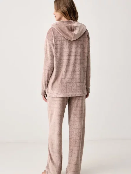 DKNY longue szett női velúr bézs