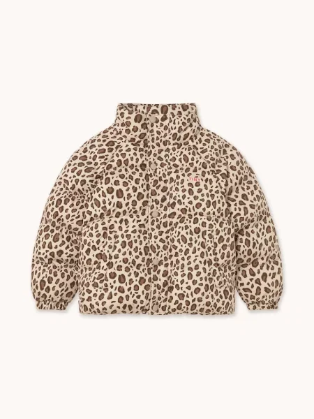 Tinycottons стьобана куртка дитяча з бавовною ANIMAL PRINT SHORT PADDED JACKET