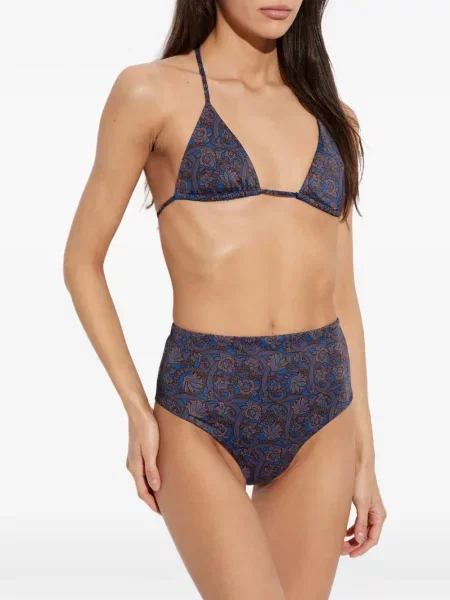 Top Matteau cu imagine cu model paisley albastru