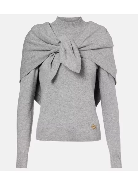 Fular Oscar De La Renta din cașmir gri