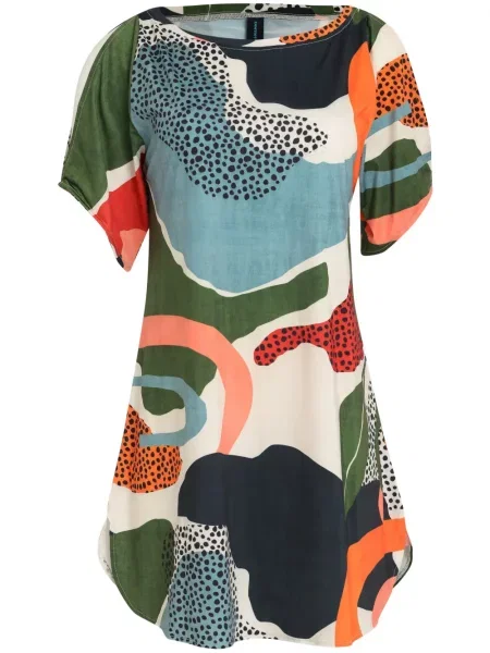 Sukienka mini Lygia & Nanny z nadrukiem w abstrakcyjne wzory garniturowa niebieska