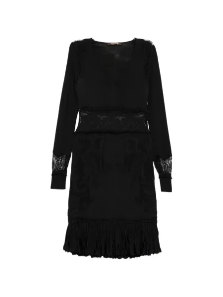 Rochie Roberto Cavalli cu volane din dantelă negru