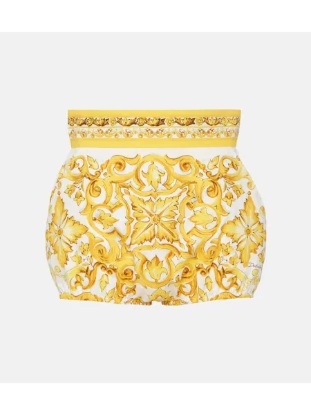 Pantaloni scurți Dolce&gabbana cu talie înaltă galben