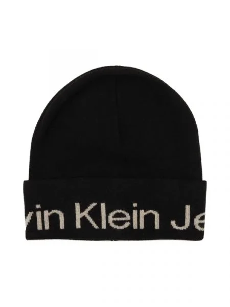 CALVIN KLEIN JEANS Căciulă cu adaos de lână și cașmir negru
