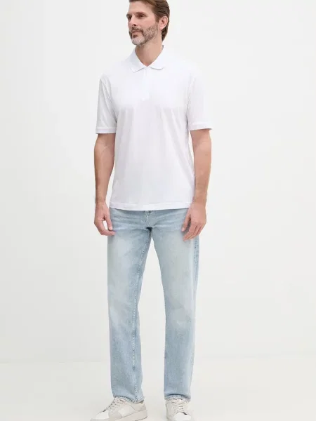Tricou polo Armani Exchange alb