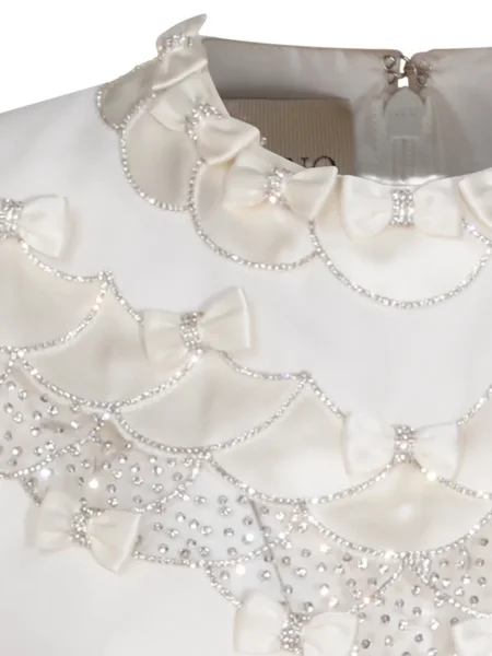 Rochie mini Valentino Garavani cu funde de costum alb