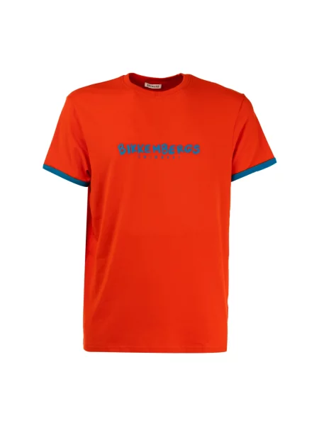 Koszulka Bikkembergs w jednolitym kolorze z logo pomarańczowa